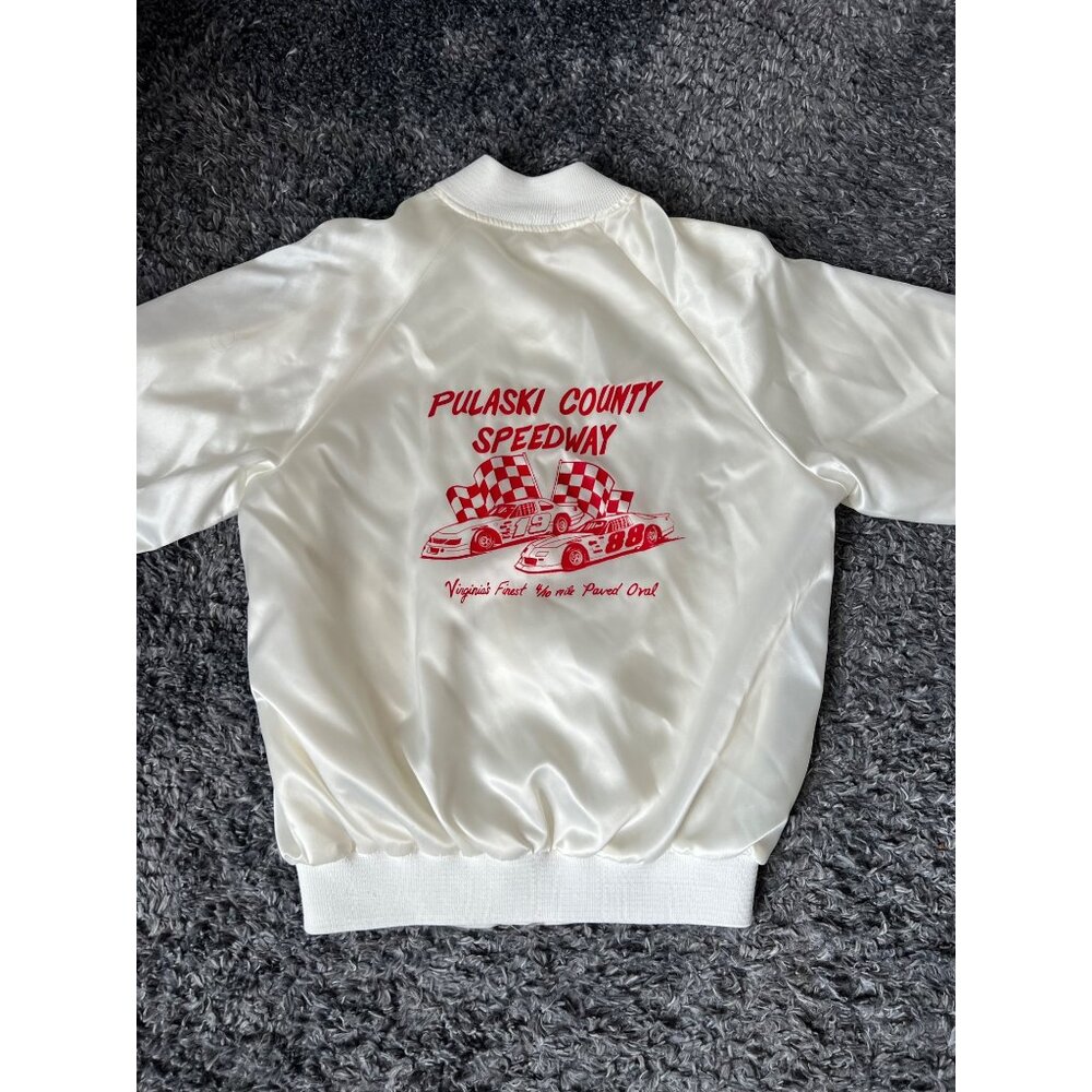 Vintage Pulaski County Speedway Racing Full Button Satin Jacket